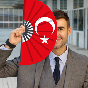 Abanicos Plegables de Plástico con la Bandera de Turquía al por Mayor, Abanico de Mano para Carnaval, Boda, Festival, Fiesta, Agencia de Viajes - Product Image 3