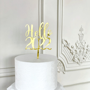Nuevo diseño acrílico pastel decoración Plugin Happy Holidays Año Nuevo número pastel Topper - Product Image 5