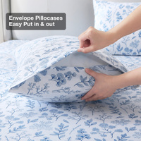 Parure de Draps de Lit Imprimée en Microfibre 4 Pièces Grand Lit Impression Personnalisée