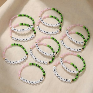 Set de Pulseras de Cuentas de Letras Ilimitadas, Cuentas de Vidrio Multicapa, Joyería Unisex, Regalo, Origen Yiwu - Product Image 3