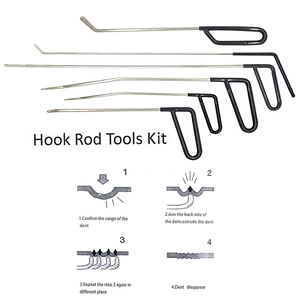 Crochets de <span class=keywords><strong>débosselage</strong></span> <span class=keywords><strong>sans</strong></span> <span class=keywords><strong>peinture</strong></span> pour <span class=keywords><strong>carrosserie</strong></span> automobile, en acier inoxydable noir/argent/rouge, ajustement universel, pour réparation de bosses et élimination de la grêle - Product Image 3