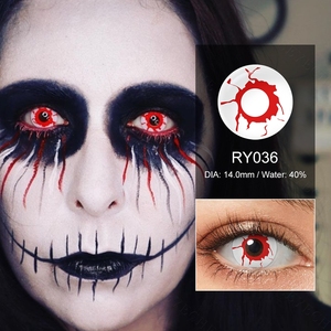 Kính áp tròng màu Cosplay Đẫm Máu sợ hãi Anime liên lạc hàng năm Crazy Kính áp tròng mắt ống kính Halloween - Product Image 6