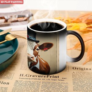 Frosted Black Matte <b>Ceramic</b> <b>Mug</b> 11oz Heat Activated Daily Drinking Cup - Product Image 5