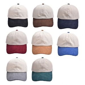 Gorra de Béisbol de Alta Calidad para Hombre, de 6 Paneles y Dos Tonos, para Invierno, Gorra de Estilo Clásico con Logotipo Bordado Personalizado, Gorra de Pana - Product Image 2
