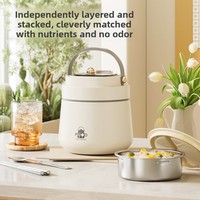 Boîte à bento isotherme personnalisée en acier inoxydable 304 de 1200 ml, style japonais, double paroi, qualité alimentaire
