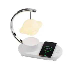WANRAY Hot Sales Muti-function Saturn Study Lamp 10w Wireless Charger Smart Home Light for Kids