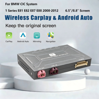 Décodeur sans fil CarPlay Android Auto pour BMW Série 1 E81 E82 E87 E88 2008 2009 2010 2011 2012 CIC, compatible avec l'écran d'origine 6.5/8.8