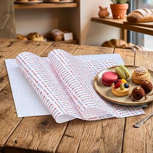 Food Grade PE Single-Sided Grease Proof <b>Biodegradable</b> Eco-Friendly Kraft <b>Paper</b> Liners Custom Printed Bakery Fast Food Tray - Product Image 5
