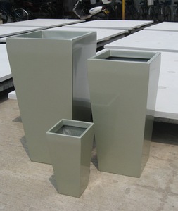 Jardinières carrées en fibre de verre modernes, légères, écologiques, durables, pour la décoration de <span class=keywords><strong>jardin</strong></span>, utilisation extérieure et domestique, capacité 8L, pour la culture. - Product Image 2