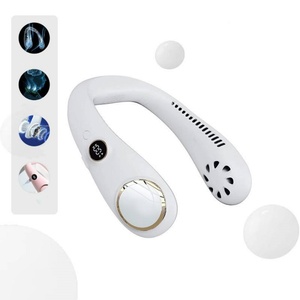 3 Speeds <b>Neck</b> Fan Usb Charging Cooling Fan Mini Silent Lazy Sports Portable Leafless Fan - Product Image 1