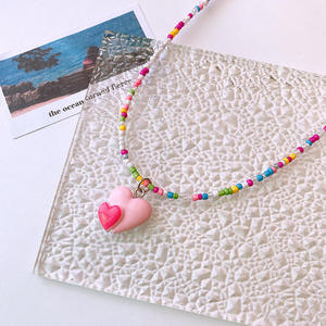 Collana di Perline per Bambini <span class=keywords><strong>con</strong></span> Farfalle e Cuori Colorati, Collana e Braccialetto Cartoon per Piccole Principesse - Product Image 4