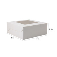 Emballage de gâteau en carton blanc de boulangerie, emballage de gâteau de bonbons, style de fenêtre, papier artisanal en carton blanc