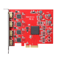 Tarjeta de Captura de Video TBS6314R 4K con 4 Entradas HDCP 1.4, Interfaz PCIe, 1080p60, para Cámara, Juegos, Grabación TS, Transmisión en Vivo, Compatible con Intel I7