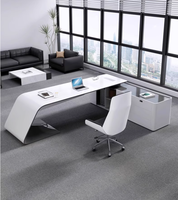 Mobilier de bureau créatif Design moderne Table de bureau PDG Patron Directeur général Bureau Patron Type l