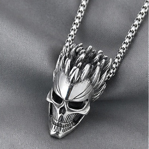 Yunnique – pendentif squelette pour hommes, collier en acier inoxydable, chaîne, Style Hip Hop Street, Design géométrique, JD215 - Product Image 1