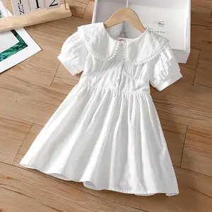 Летняя белая хлопковая ткань больших размеров, комплект одежды ручной работы, платье в тропическом стиле для девочек 9-12 месяцев
