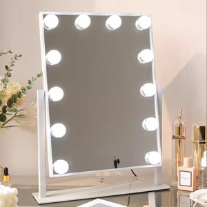 Chất Lượng Cao Hiện Đại Bạc Vanity Gương 12 Ánh Sáng Bóng Đèn 3-Màu LED Trang Điểm Gương Cảm Ứng Chuyển Đổi Kim Loại Máy Tính Để Bàn Sử Dụng - Product Image 1