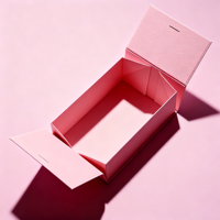Nouvelle conception, boîte cadeau en matériaux recyclés, à double porte rabattable, en carton, couleur unie, simple, cosmétique, pliable, gaufrage, laminage mat
