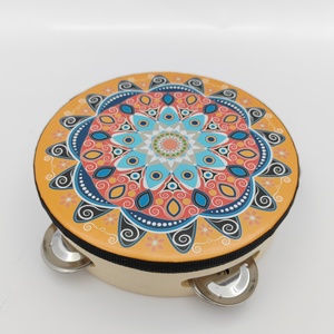 High Quality Iron Bell Sheepskin Double Layer Handmade Multi-Color <strong>Wedding</strong> Church Performance Mardi Gras Irish Tambourine <strong>Drum</strong> - Product Image 6