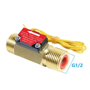 SEA YF-C01 0-220V Liquid Water Flow Sensor Switch G1/2 Thread Ports Brass Shell