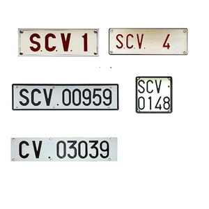 Placas de matrícula del Vaticano en relieve personalizado en blanco sublimación coche placas de matrícula de aluminio - Product Image 3