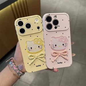 Coque de téléphone portable en TPU souple motif chat mignon et papillon 3D pour iPhone 17, 16, 15, 14 Pro Max - Product Image 3