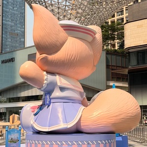 Escultura de arte público hecha a mano de fibra de vidrio, personalizada para exteriores, hermosa exhibición para centros comerciales, imagen de animal de dibujos animados famoso en Internet. - Product Image 4