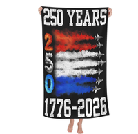 Serviette de plage personnalisée avec logo, motif drapeau USA 250e anniversaire de l'indépendance 1776-2026, sans sable