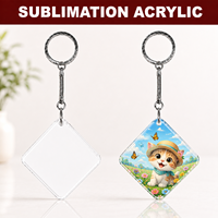Großpackung Umweltfreundliche Recycelbare Langlebige Blanko-Sublimations-Acryl-Schlüsselanhänger Wärmeübertragung Bedruckbare Transparente Schlüsselringe
