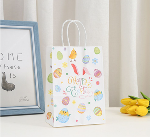 DAMAI Wholesale <b>Easter</b> Decor Bunny Carrot Egg Printed Kraft Paper <b>Bags</b> Cartoon Party Shopping Gift Packaging - Product Image 6