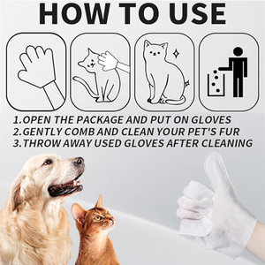 Nhãn Hiệu Riêng Rử<span class=keywords><strong>a</strong></span> Miễn Phí Pet Tắm Găng Tay Khăn Lau Cho Chó Và Mèo Làm Sạch - Product Image 3