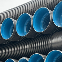Tuyau en plastique corrugué à double paroi PE100 HDPE de grand diamètre DN800 SN8 SN16 DN160 DN315 pour drainage des eaux usées municipales