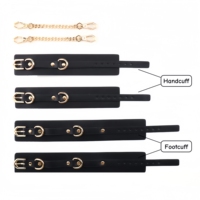 Juguetes Sexuales Exóticos SM de Alta Calidad, Talla Única, Esposas de Cuero PU Negro, Tobilleras, 100% Impermeables para Mujeres