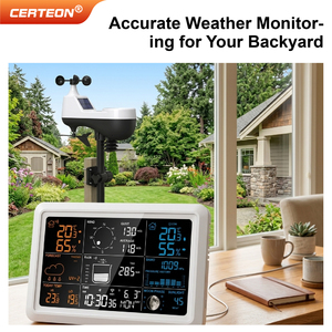 WS500 estacion meteorologica 5 en 1 inalambrica sensor solar exterior bateria pantalla interior exterior viento lluvia estacion - Product Image 3