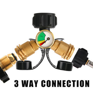 Kit de Conexão para Tanque de Propano Duplo, Adaptador Divisor em Y para Tanque de Propano com Medidor, Medidor de Pressão de Gás GLP para Trailer e Motorhome - Product Image 5