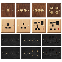 Interrupteur à bascule rétro en bois massif de noyer noir de style britannique et européen, type 86, avec prise USB+TYPE-C pour maison d'hôtes