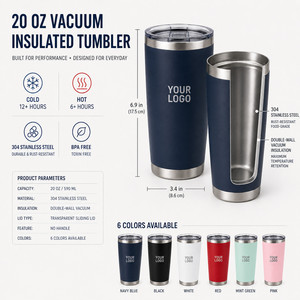 Custom Logo 20oz Vacuum Insulated Tumbler 304 Stainless Steel Travel Mug Reusable Coffee <b>Cup</b> with Straw for Hot and Cold Drinks - Product Image 4