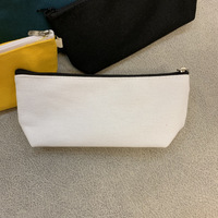 Pochette en toile vierge DIY pour crayons, multi-usages, pour loisirs créatifs, voyage, trousse de toilette, maquillage, cosmétiques, avec fermeture éclair, vente en gros