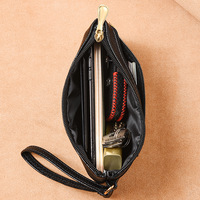 Dompet panjang wanita kulit PU, dompet panjang wanita, kulit PU, dompet koin ritsleting ganda, dompet kartu bisnis, dompet wanita