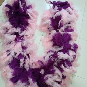 Magnifique guirlande de plumes d'autruche épaisses et moelleuses, teintes, de 3,5 mètres, pour spectacle de carnaval, fête dansante, costume - Product Image 6