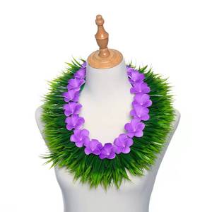 Erba <span class=keywords><strong>di</strong></span> seta artificiale <span class=keywords><strong>di</strong></span> primavera e schiuma Plumeria corta Lei KN-hls004 64CM collana <span class=keywords><strong>di</strong></span> <span class=keywords><strong>fiori</strong></span> Hawaii Festival Neck Ring Party Wreath - Product Image 6