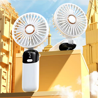 Ventilateur portable mini USB rechargeable de haute qualité 1200 mAh, 5 vitesses, pliable, en plastique, pour voiture, événements, mariage, usage domestique