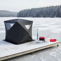 Tente de sauna Warmfire à une chambre avec poêle à bois, imperméable Oxford, 6 personnes, 4 saisons, triple couche, pour camping et pêche sur glace, montage rapide