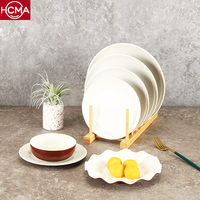 Gros rond café blanc bicolore restaurant 100% mélamine plat chargeur assiettes vaisselle vaisselle assiette en plastique