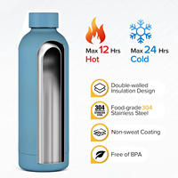 Bouteille d'eau isolée sous vide en caoutchouc peint à double paroi en acier inoxydable 304