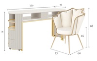Ensemble table et chaise de manucure avec aspirateur, bureau de manucure pour salon de beauté pour une ou deux personnes, poste de manucure tendance