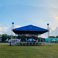 Estructura de Iluminación Plegable para Escenario, Tipo Spigot, en Aluminio Negro, para Altavoces Line Array, DJ e Iluminación de Escenario