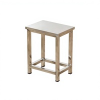 Banc industriel commercial en acier inoxydable 304 KIMZAT, carré, 4 pieds, pour les écoles, les ateliers, les laboratoires, les meubles