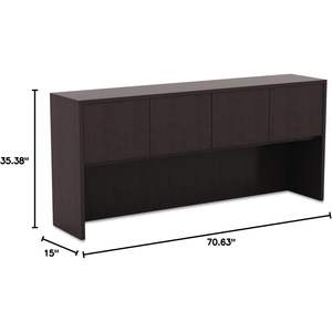 Alera Valencia Series Mueble de Madera Color Espresso con Puertas y 4 Compartimentos 70.63w X 15d X 35.38h - Product Image 3