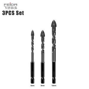 Đầu khoan kính Feida 3mm, cán lục giác, đầu cắt cacbua, dùng khoan đá cẩm thạch, gốm sứ, gạch men, có rãnh xoắn, dùng cho máy khoan điện - Product Image 3